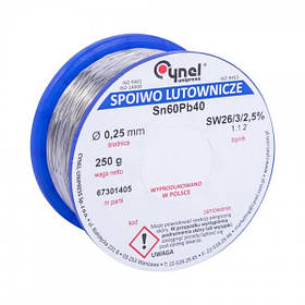 Дротовий припій Cynel LC60 0.25/0.25 Sn 60% Pb 40% 0,25 мм 0,250 кг