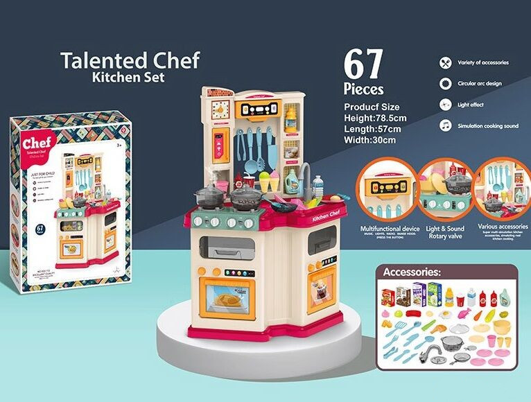 Дитяча кухня зі звуком світловими ефектами паром водою 67 предметів 922-112