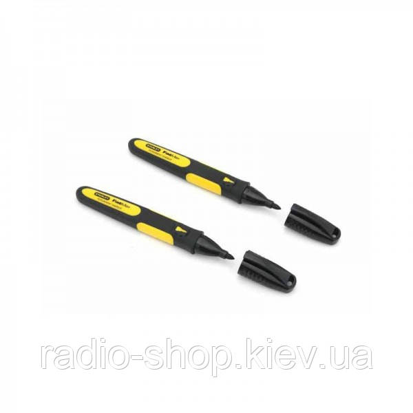 Маркер FatMax® із загостреним наконечником чорний зі стійкими чорнилами — 2 шт. 0-47-312 Stanley, фото 1