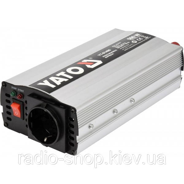 Інвертор 12 В DC на 230 В, 500 Вт AC, YATO YT-81490