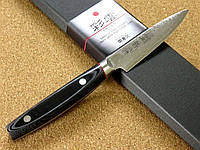Овочевий ніж для чищення 9 см. Kanetsugu SAIUN (Японія), Дамаск 33 шари, Серцевина — VG 10, Руків'я — мікарта.