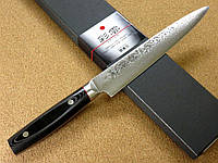 Нож для нарезки 21 см. Kanetsugu SAIUN 9009 (Япония), Дамаск 33 слоя, Сердцевина VG 10, Рукоять микарта.