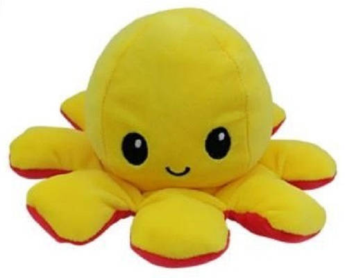 Іграшка м'яка восьминіг двосторонній OCTOPUS 7931, червоно-жовта, фото 3