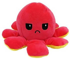 Іграшка м'яка восьминіг двосторонній OCTOPUS 7931, червоно-жовта, фото 4