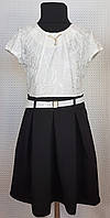 Плаття шкільне на дівчинку 128 см, чорний із білим