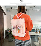 (Кулон+значок)Холщовая сумка женская ins модная сумка-мессенджер сумка для студентов сумка через плечо, фото 2