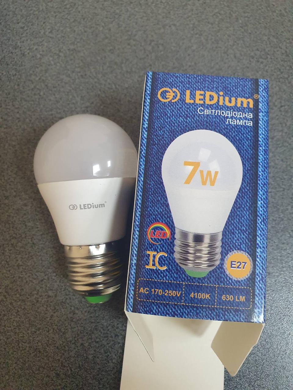 Лампа світлодіодна 7 вт Е27 G45 4100K LEDium