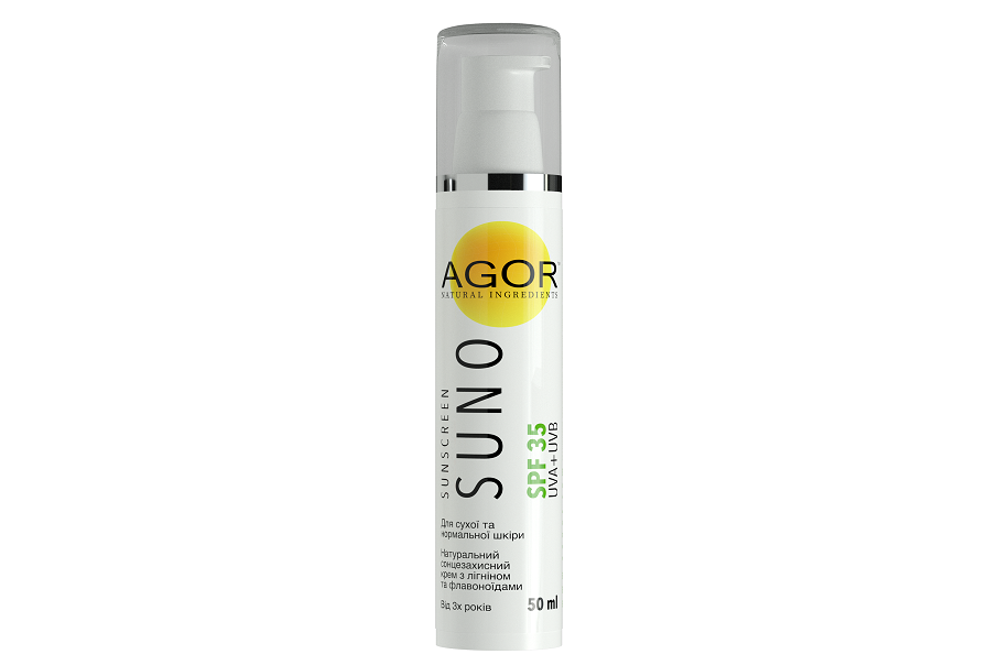 100% натуральний сонцезахисний крем SPF 35 SUNO Agor 50 мл