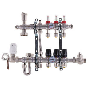 Колектор Koer 1"х3 в зборі, бічне підключення (Чехія) SUS304