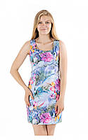 Красивое летнее женское платье футляр с цветочным принтом из жаккардовой ткани