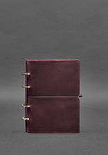 Шкіряний блокнот на кільцях (софт-бук) 9.0 у м'якій обкладинці (4 кольори на вибір, папір у крапку)