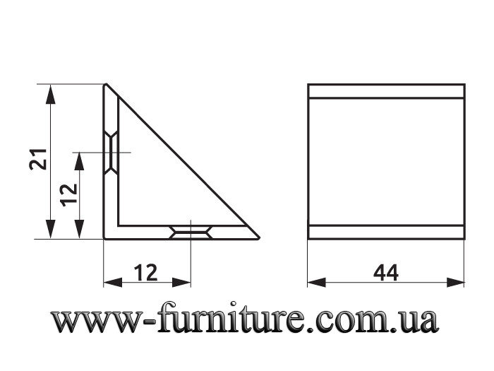 Уголок мебельный двойной пластиковый GIFF белый - фото 2 - id-p1454680534