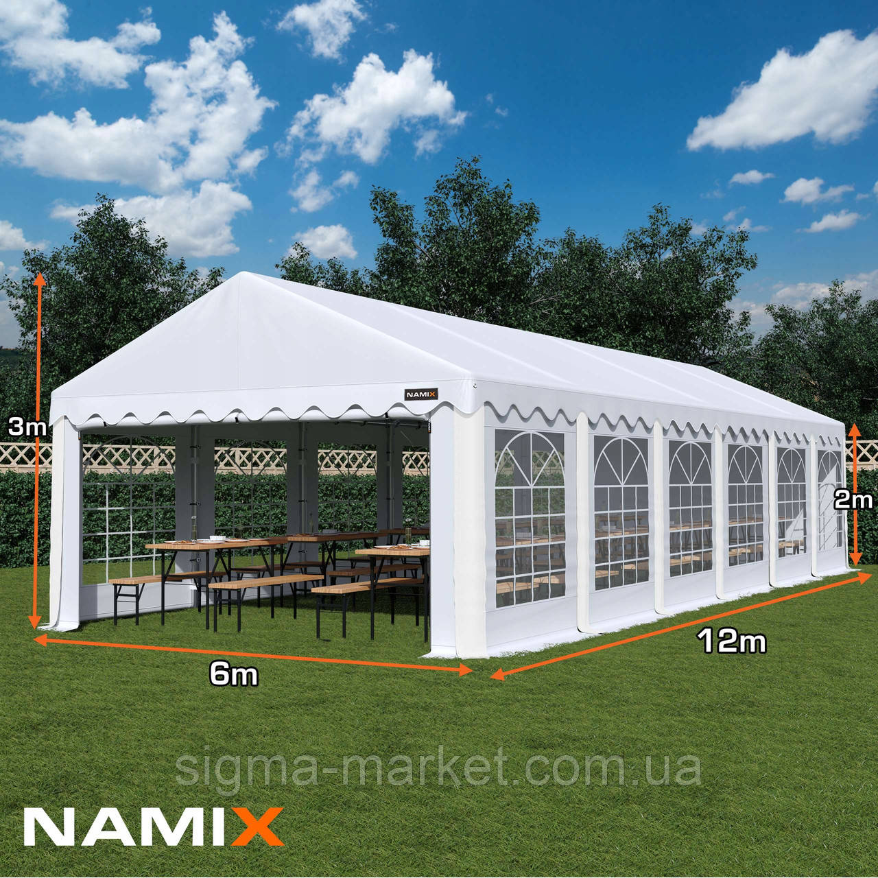 Павильон BASIC 6 x 12 m PE240g Польша