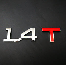 3D-емблема "1.4" — метал хром