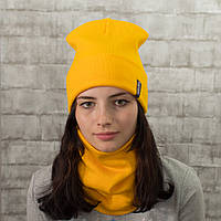 Шапки Вязаные Модные - Комплект Лопата желтый