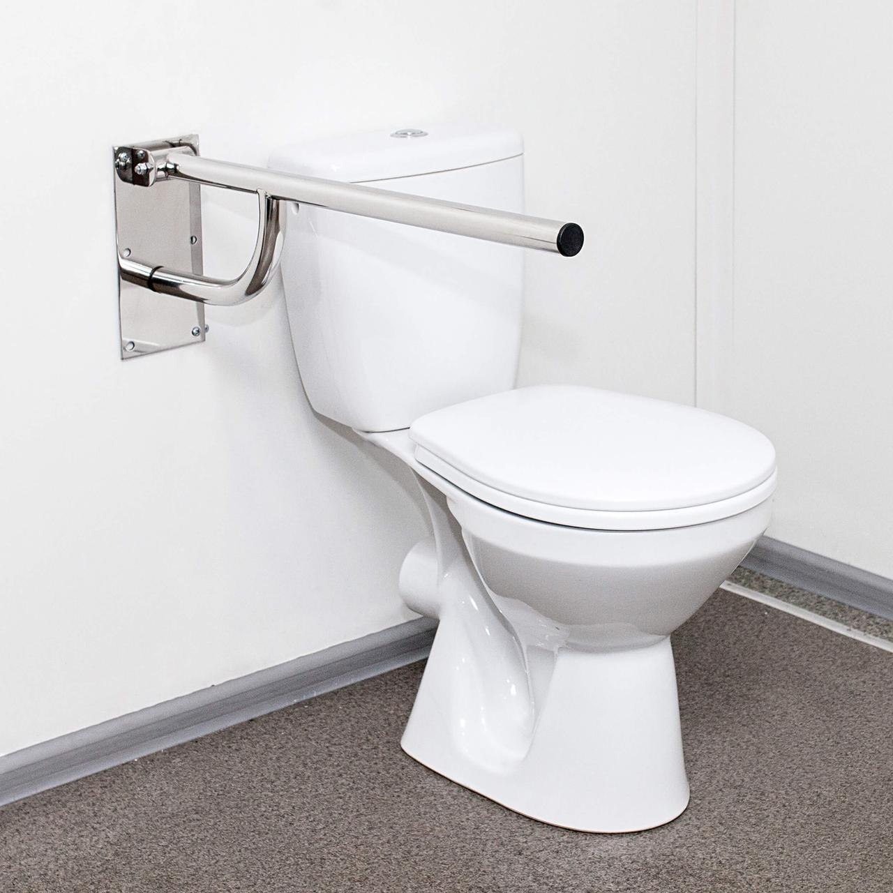 Поручень для інвалідів відкидної, прямий, ручка ∅32 мм, нержавіюча сталь.