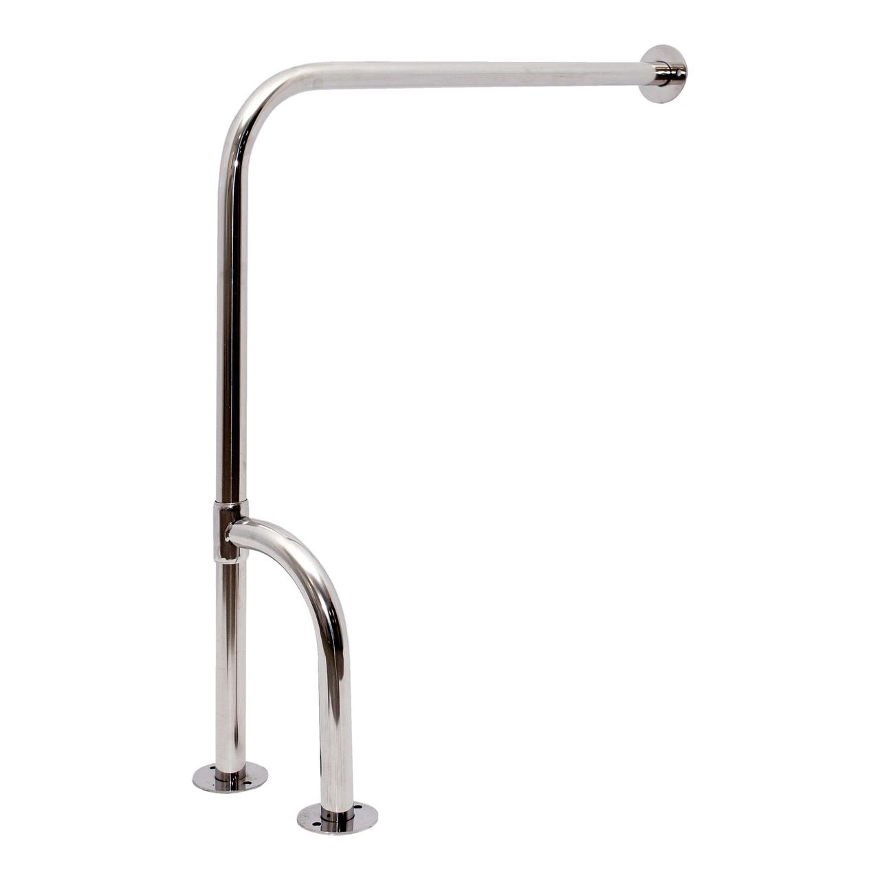 Поручні для туалету, для інвалідів кутовий посилений стіна-пол, ручка ⁇ 32 мм, неіржавка сталь.