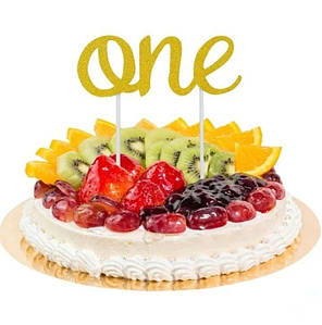 Топер для торта ONE | Золото