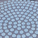 Масажний килимок Аплікатор Кузнєцова + подушка масажер для шиї OSPORT Lotus Mat Eco (apl-020) Сіро-небесний, фото 3