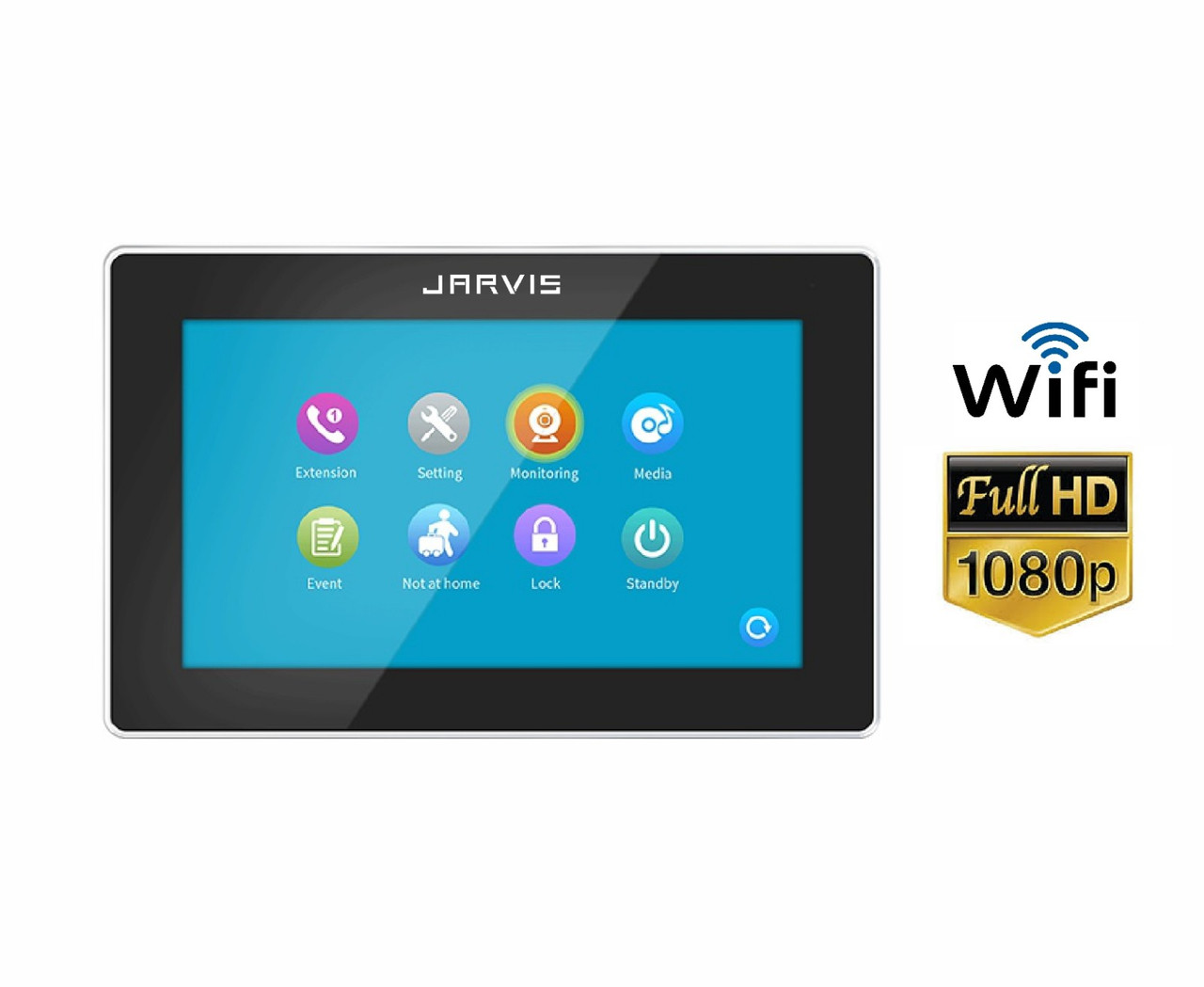 Touch Screen Full HD 1080P Відеодомофон із записуванням відео через Jarvis JS-7TSB FullHD + Wi-Fi