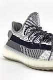 Жіночі кросівки Adidas Yeezy Boost 350 V2 Black White Grey, кросівки адідас ізі буст 350 в2, фото 2