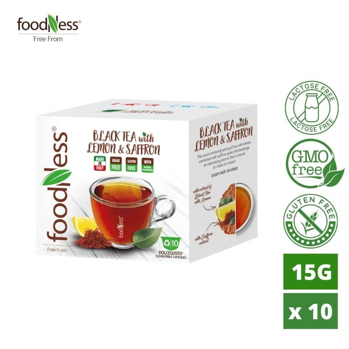 Чай в капсулах FoodNess Dolce Gusto Black Tea with Lemon & Saffron 10 шт. (Фуднес Дольче Густо), Италия - фото 1 - id-p1316439707