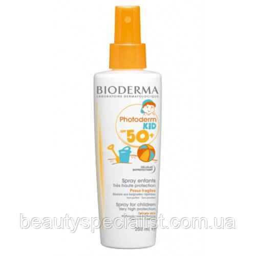 Детский солнцезащитный спрей для тела Биодерма Фотодерм Bioderma Photoderm Kid SPF 50+ - фото 1 - id-p1453119799