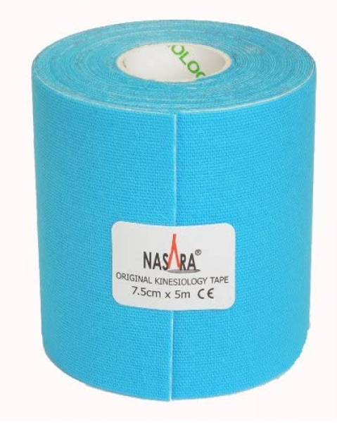 Кінезіо тейп Nasara 7,5cм х 5м (Голубий)