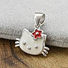 Срібний кулон Hello Kitty ТС9540080бк розмір 19х16 мм різнокольорова емаль вага 2.1 г, фото 3