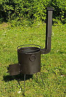 Печка под казан 40 см + долгий разборный сьемный дымоход