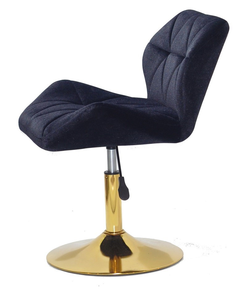 Крісло поворотне Paris чорний GD — Base на круглій основі млинця золотого кольору, фото 1