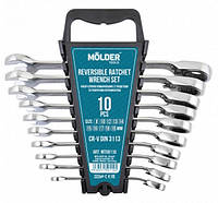 Набір ключів комбінованих Molder MT59110 з трещіткою та реверсним перемикачем 10шт.