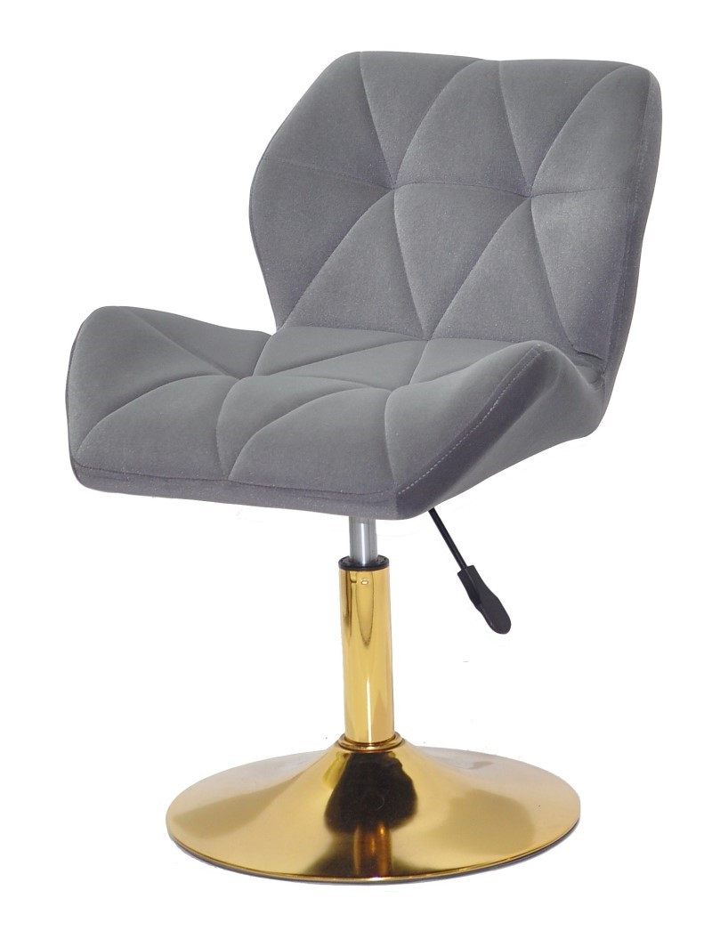 Крісло поворотне Paris сірий GD — Base на круглій основі млинця золотого кольору, фото 1
