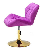 Крісло поворотне Paris бузок GD — Base на круглій основі млинця золотого кольору, фото 3