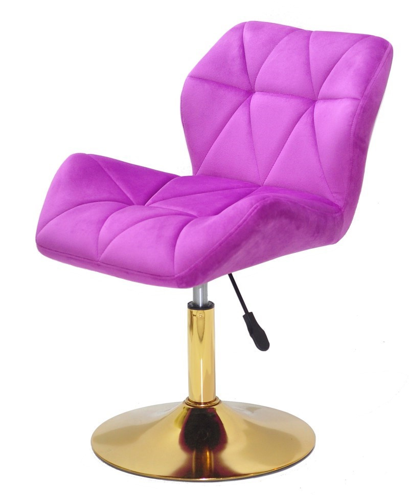 Крісло поворотне Paris бузок GD — Base на круглій основі млинця золотого кольору, фото 1