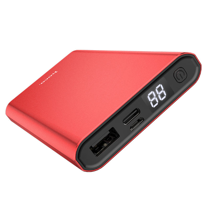 Ультратонкий Повербанк HOCO Resourceful J68 10000mAh |1USB / Micro / Type-C / 2A| Червоний