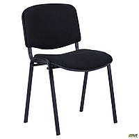 Офисный стул AMF Изо-Люкс кожзам мягкого сидения на металлокаркасе черного цвета
