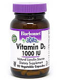 Вітамін Д 1000 Bluebonnet Nutrition Vitamin D3 1000 IU 90 капсул, фото 3