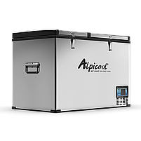 Компресорний автохолодильник Alpicool BCD125. Двокамерний. Охолодження до -20℃, живлення 12, 24, 220 вольт, фото 3