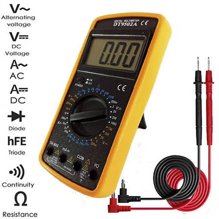 Цифровий мультиметр із дисплеєм, звуком. Digital Multimeter DT-9502A, фото 2
