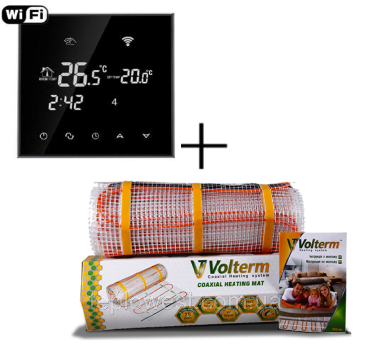 Нагрівальний мат Volterm Classic Mat 3,2 м2 450 Вт із програмованим терморегулятором TGT 70 WIFI