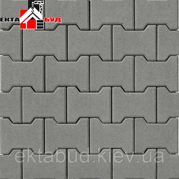 Тротуарна плитка ПОДВІЙНЕ Т 200х165 60мм Сірий