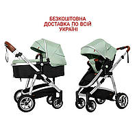 Детская коляска 2 в 1 CARRELLO Fortuna CRL-9001/1 с матрасом+дождевик Forest Green