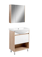 Комплект для ванной комнаты София: Тумба Т-3 с умывальником изео 60 + зеркальный шкаф 60