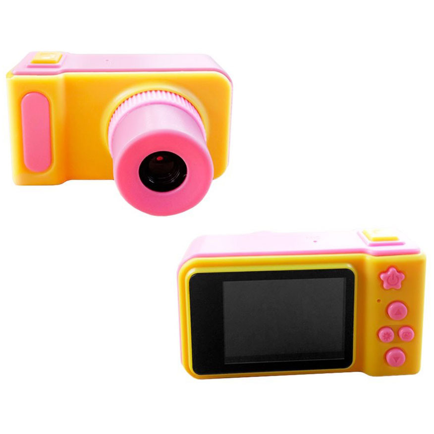 Фотоапарат дитячий цифровий Evo Кids Photo-01 PN-Y рожевий з жовтим