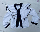 Блузка для дівчаток З довгим рукавом Кант Білий шифон 63513 Papali Україна, фото 2