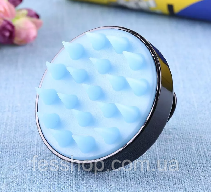 Силіконова щітка-масажер для миття голови Comair Black, фото 1