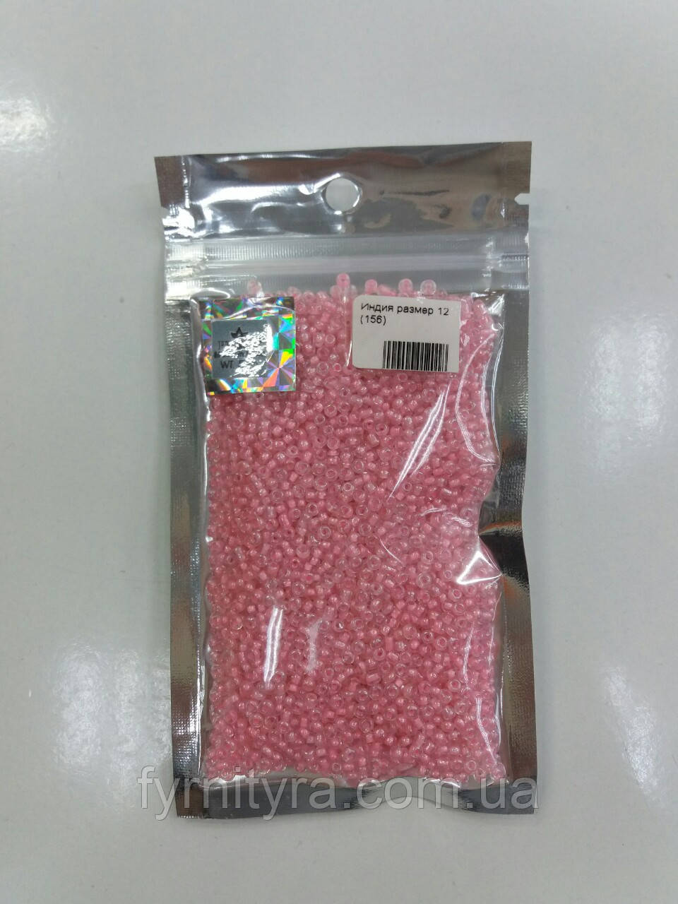Бісер 50 г напівпрозорий рожевий, фото 1