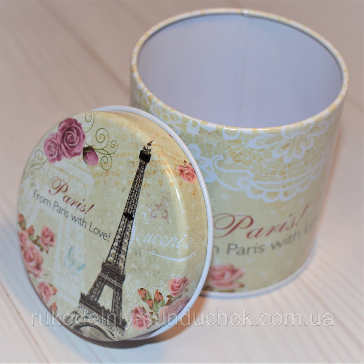 Бляшана Коробочка для дрібниць кругла (7,5*7,5 см), фото 1