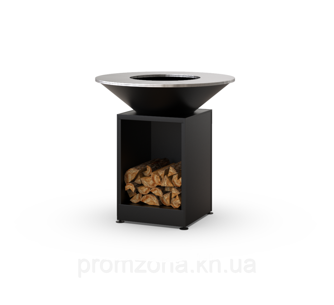 Гриль мангал барбекю (відкрита тумба) HOLLA GRILL Black Open